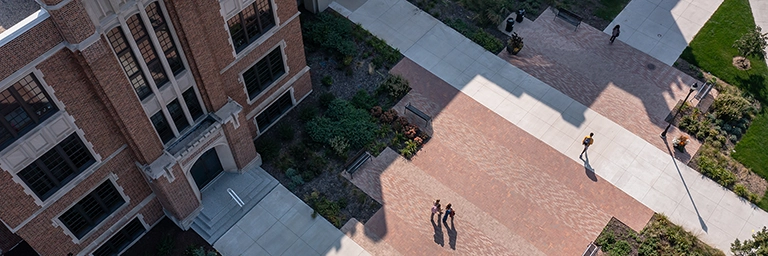 birds-eye view of the quad