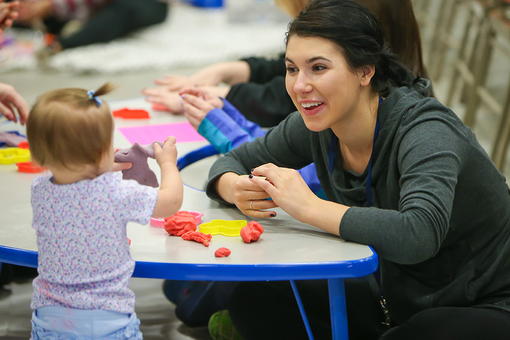 Teacher with toddler