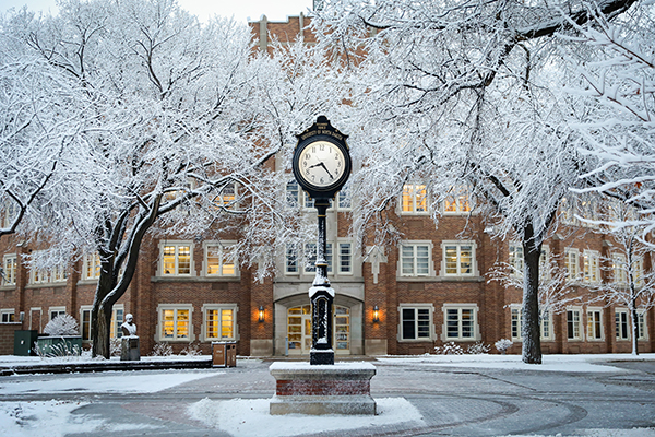 snowy clock