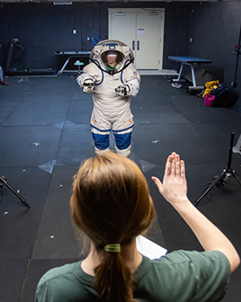 astronaut suit motion capture lab